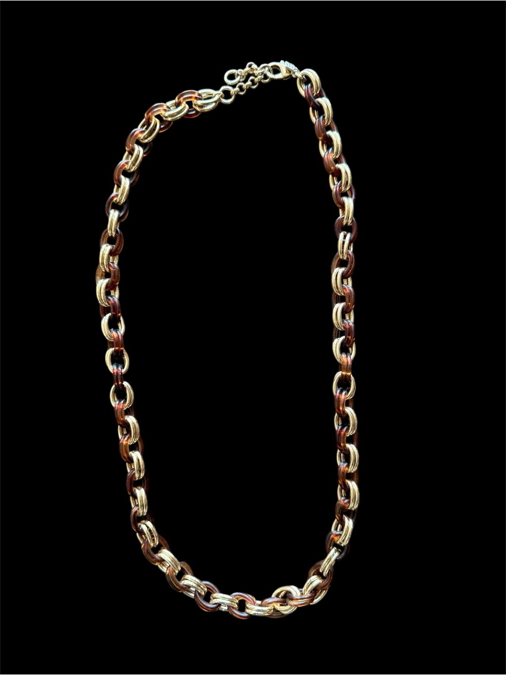 Banana Republic Gold & tortoise shell Brown Link Necklace - statement